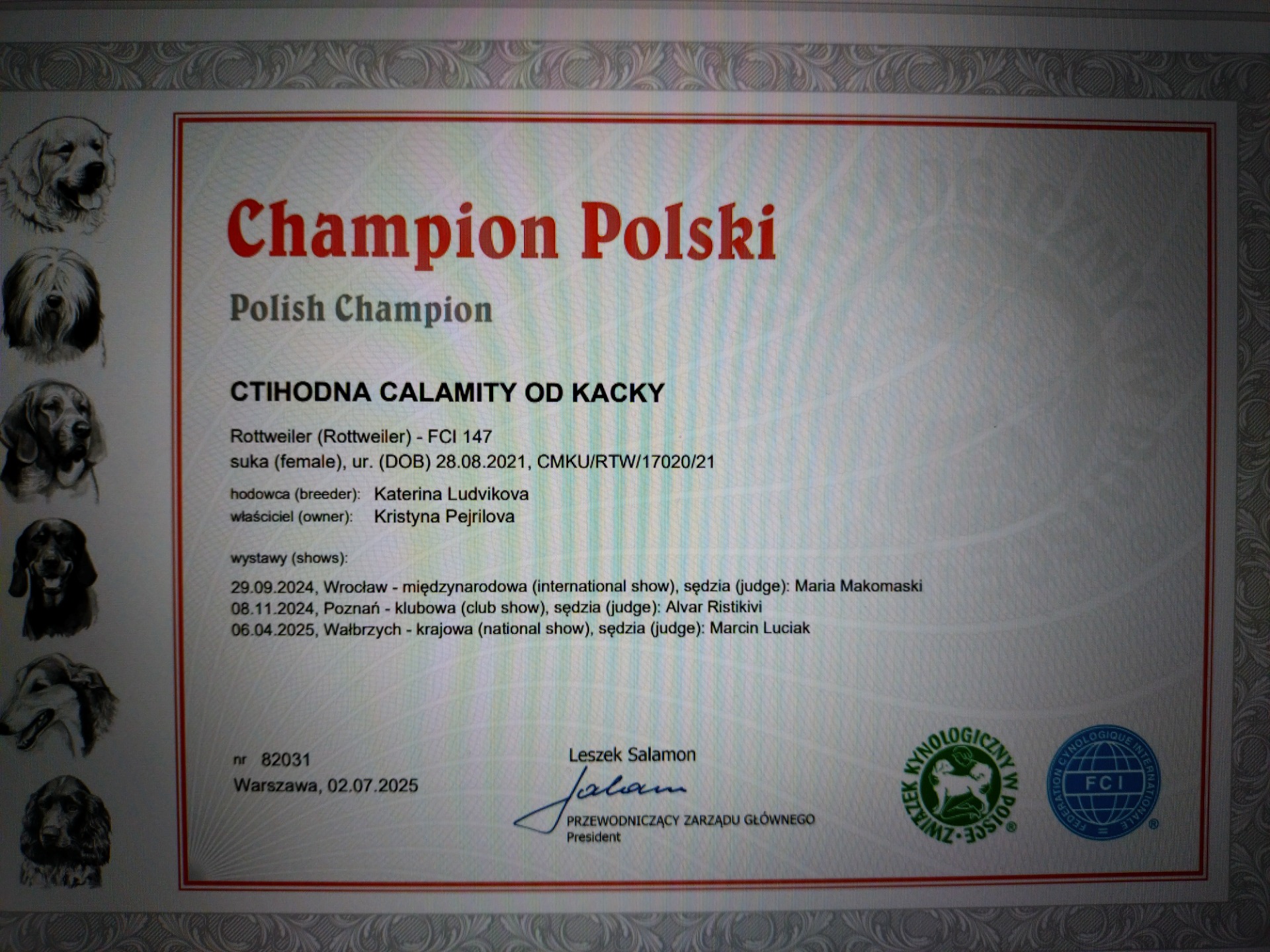 6.4.2025 Annie splnila podmínky pro získání Polského šampiona 🏆